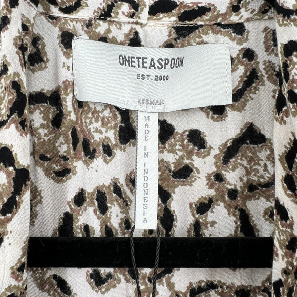 One Teaspoon Brooklyn Jumpsuit Romper Stone Leopard Animal Print - Picture 12 of 15